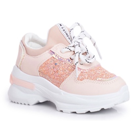 FRROCK Scarpe Sportive per Bambini con Glitter Rosa Matylda