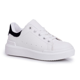 FRROCK Scarpe sportive per bambini con velcro Bianco Bilbo nero