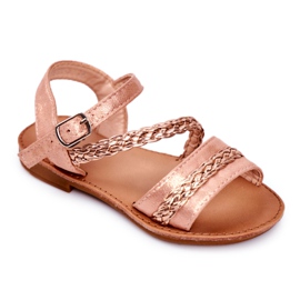 FRROCK Sandali per bambini Kremo Champagne rosa giallo