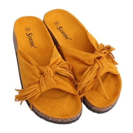 Pantofole da donna miele boho CK136P Giallo