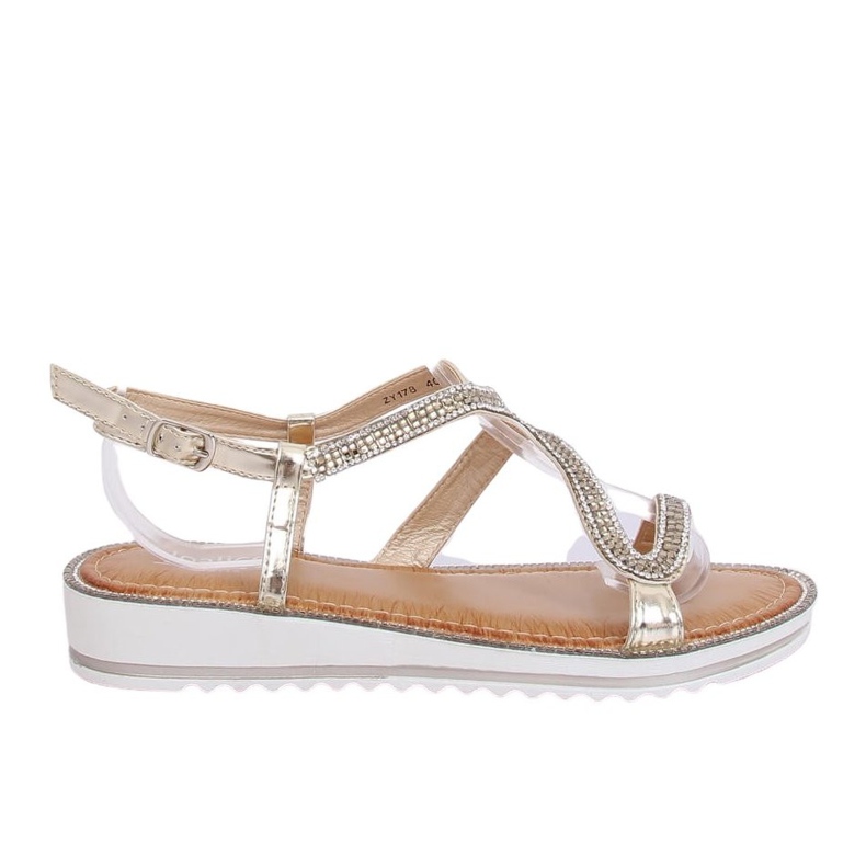 Sandali dorati asimmetrici ZY178 L.GOLD d'oro