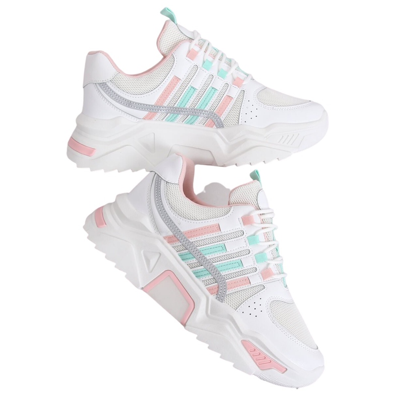 Scarpe sportive rosa LV113P bianche bianca