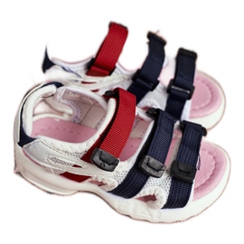 FRROCK Sandali Da Bambina Con Velcro Per Bambina Bianco Rosa Fima