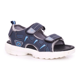 FRROCK Sandali da bambino per ragazzi con velcro Navy Blue Pelgro blu navy