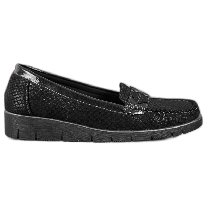 SHELOVET Mocassini in tessuto nero