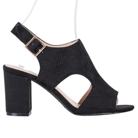 Small Swan Sandali traforati costruiti nero