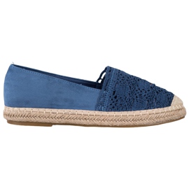 Small Swan Espadrillas In Pelle Scamosciata Con Pizzo blu