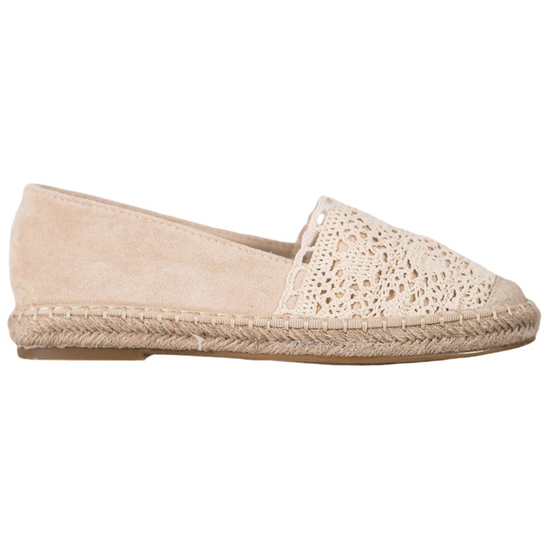 Small Swan Espadrillas In Pelle Scamosciata Con Pizzo marrone