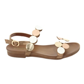 Sandali dorati Daszyński MR1958-1 marrone grigio giallo