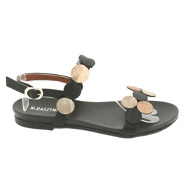 Sandali neri ruote d'oro Daszyński MR1958-1 nero giallo