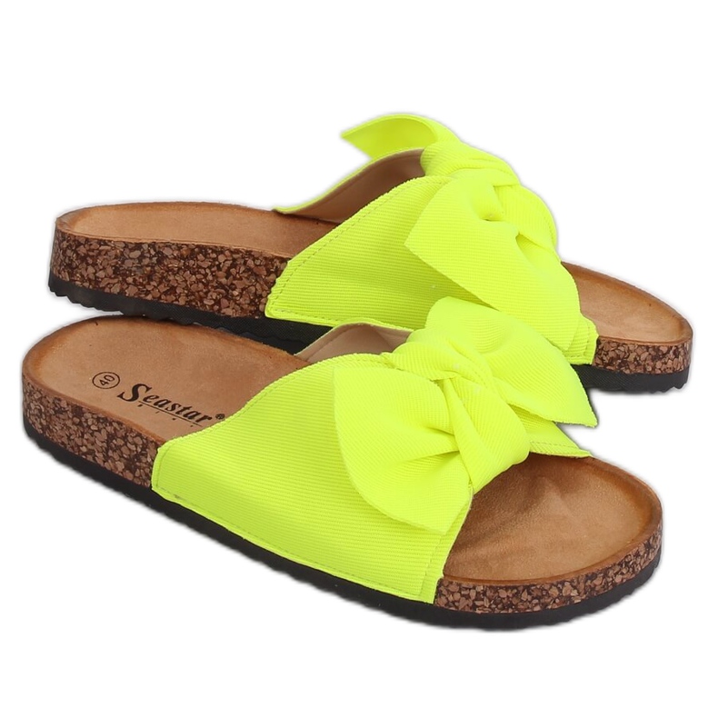 Pantofole Neon CK108 sulla suola in sughero giallo