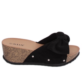 Pantofole nere con zeppa 7862-KL Nere nero