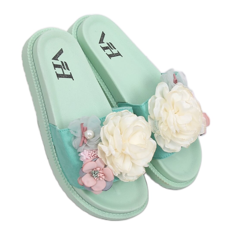 Pantofole menta su suola alta PT-109 Mint verde