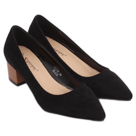 Décolleté con tacco in legno nero CL75P Nero