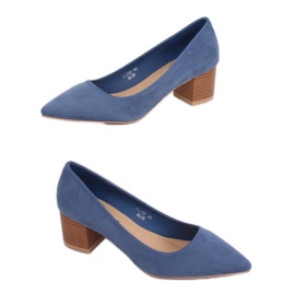 Décolleté con tacco in legno blu CL75P Blu