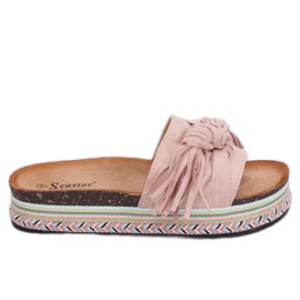 Pantofole boho rosa da donna CK138P Pink