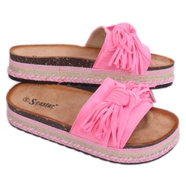 Pantofole boho rosa da donna CK138P Fluoresceml Fushie