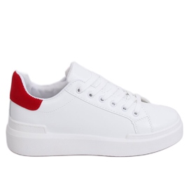 Sneakers da donna bianche 85-428 BIANCO/ROSSO
