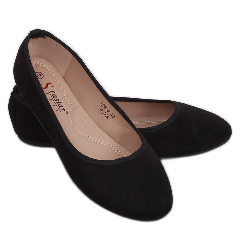 CD63P Ballerine nere a tinta unita nere nero