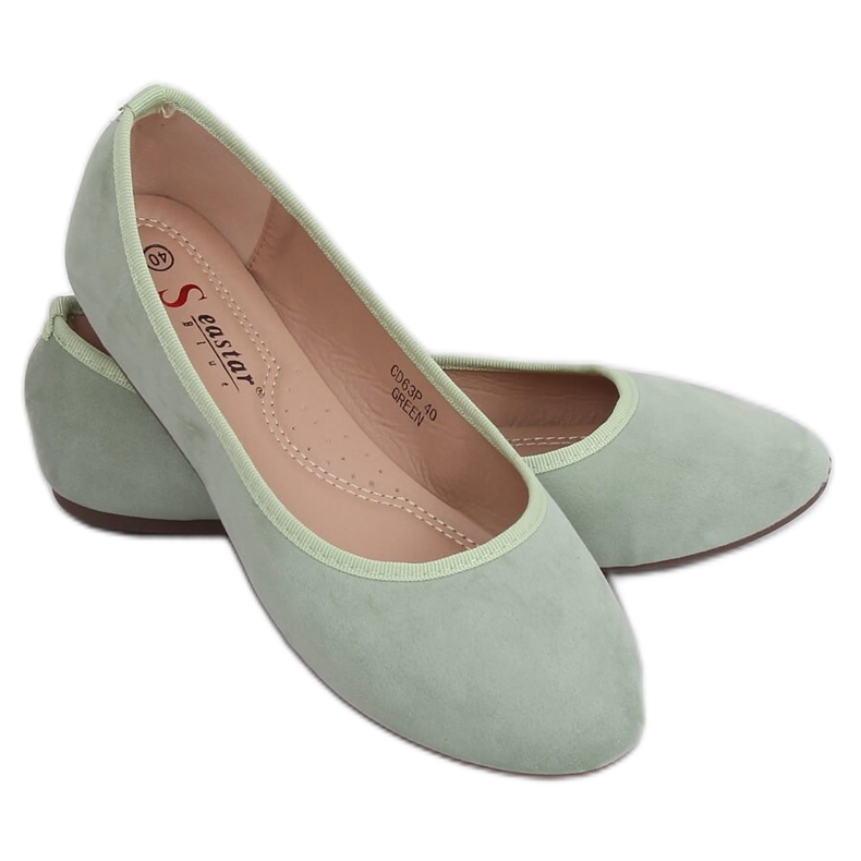 CD63P Ballerine lisce verde acquamarina
