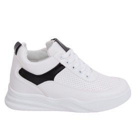 Scarpe sportive bianche con zeppa 85-429 BIANCO/NERO bianca