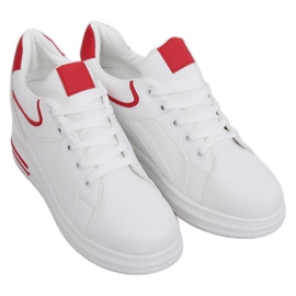 Sneakers bianche con zeppa HY-231 Red bianco rosso