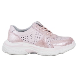 Filippo Sneakers classiche in pelle rosa