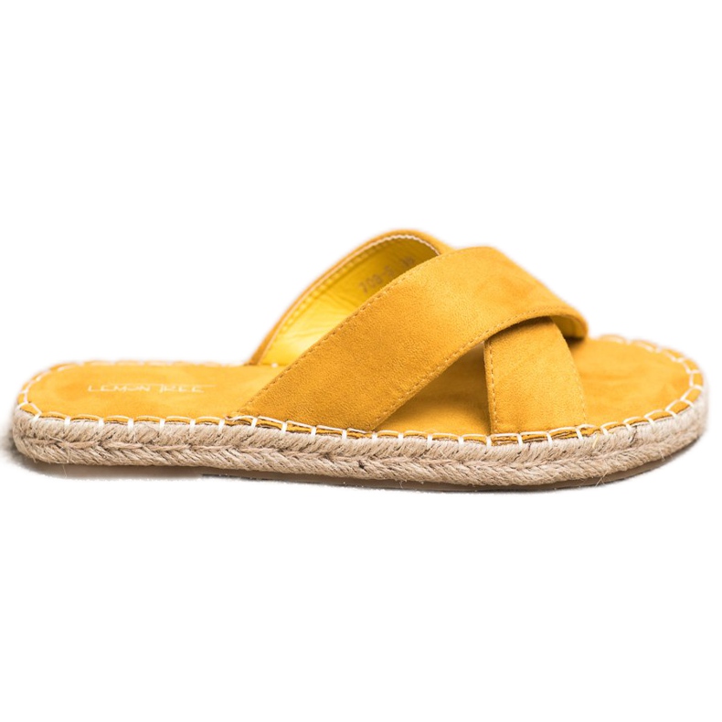 SHELOVET Comode pantofole in pelle scamosciata giallo