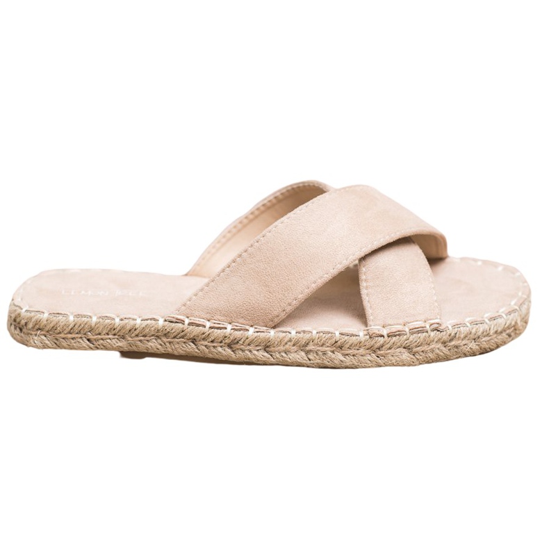SHELOVET Comode pantofole in pelle scamosciata beige