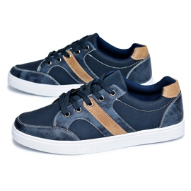 Sneakers Kenny casual blu navy da uomo marrone