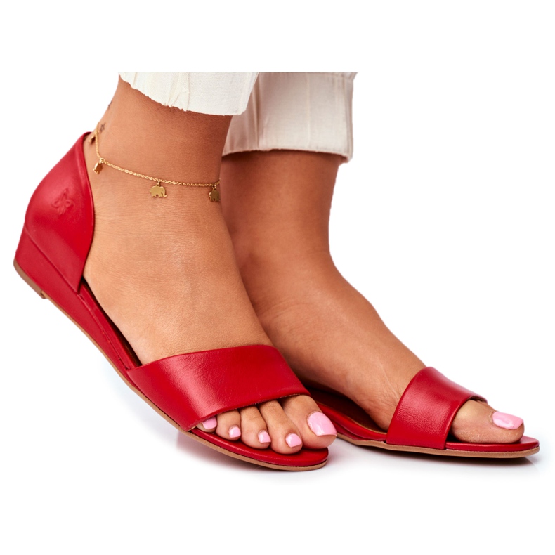 Sandali Donna Maciejka Pelle Rosso 1971 Nomara