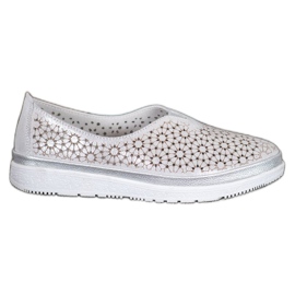 Filippo Slip On In Pelle Con Motivo Floreale grigio