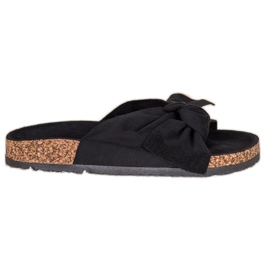 Pantofole VINCEZA in camoscio nero