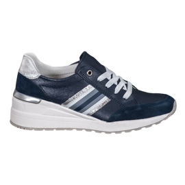 Filippo Scarpe sportive in pelle blu navy multicolore