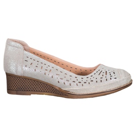 Filippo Décolleté in pelle con glitter marrone