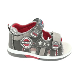 American Club Sandali con ragazzi Inserisci in pelle per ragazzi DR15/20 Red grigio