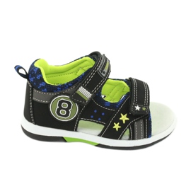 American Club Sandals Inserto in pelle decorato con otto e stelle DR14/20 Nero e verde
