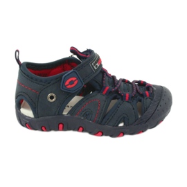 American Club Boys sandals in pelle inserisci dr08/20 in velcro blu navy
