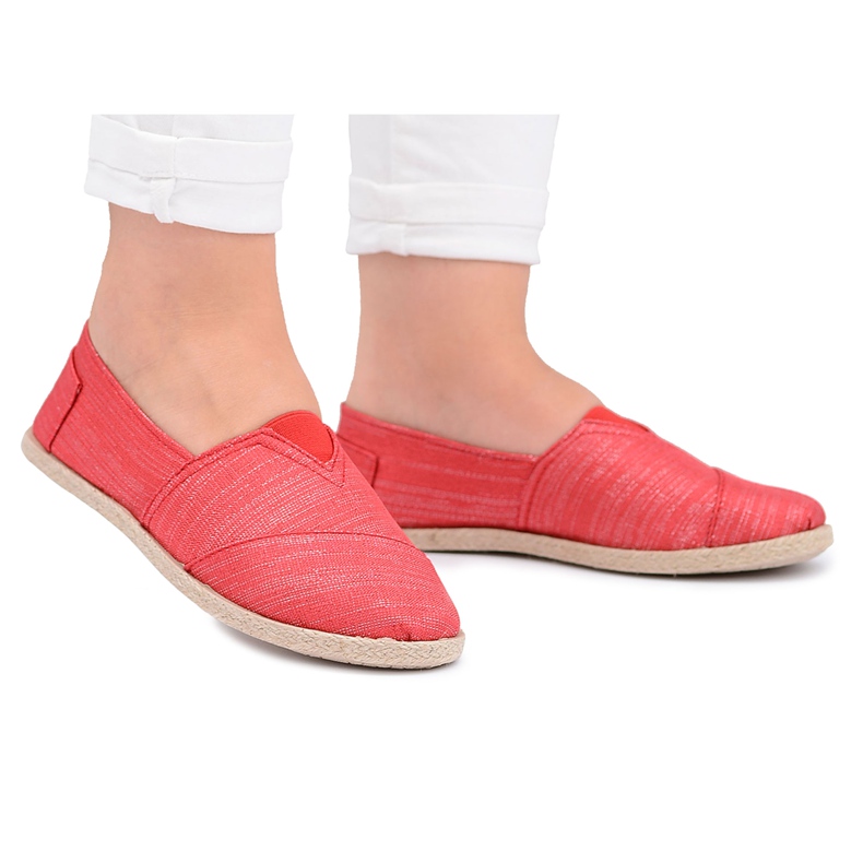 NEWS Espadrillas rosse con glitter da donna di Emmera rosso