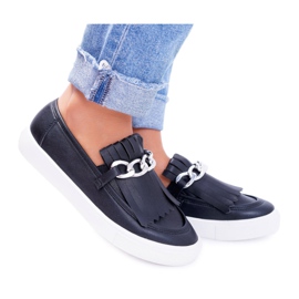 Sneakers Donna Slip On Lu Boo Mocassini Con Frange Nero Nefrette