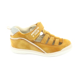 Sandali con velcro da ragazzo American Club GC12/20, di colore giallo