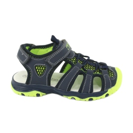 Sandali in pelle American Club XD06/20 blu navy verde