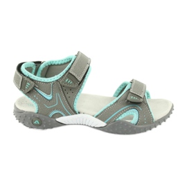 American Club Sandali sportivi Grandi inserto in pelle RL26/20 grigio