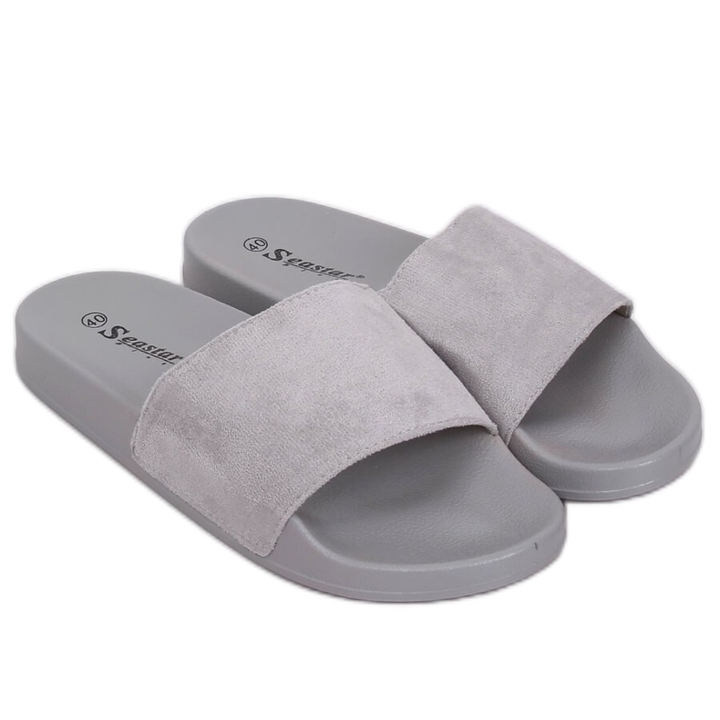 Pantofole grigie semplici CK98 Grey marrone