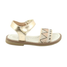 American Club Sandali d'oro delle ragazze con paillettes in pelle inserisci GC08/20