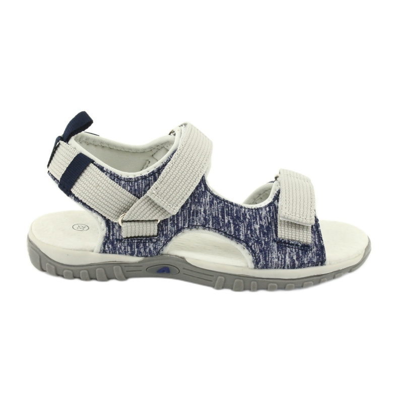 Sandali con inserto in pelle American Club RL25/20 blu navy e grigio