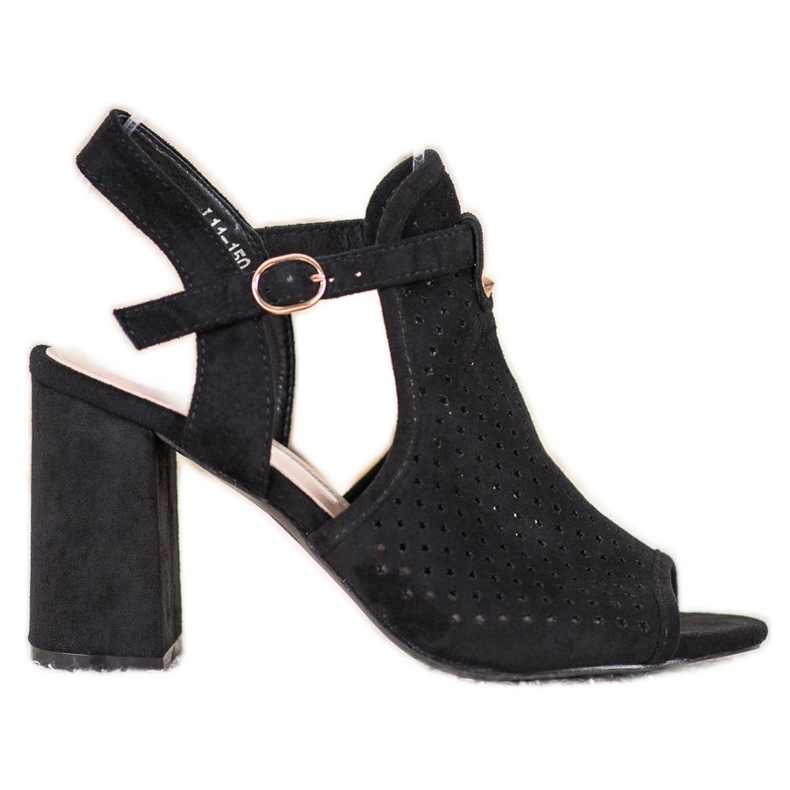 Small Swan Sandali traforati in stelle nero