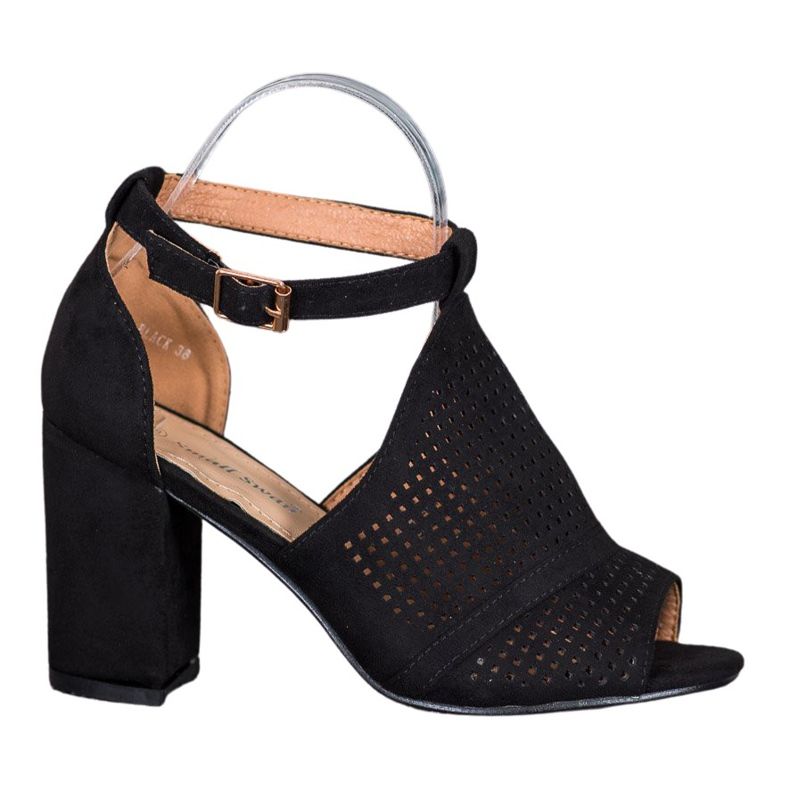 Small Swan Eleganti sandali traforati nero