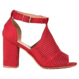 Small Swan Eleganti sandali traforati rosso