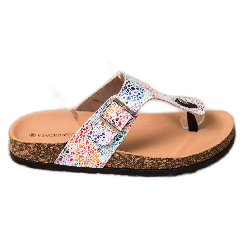 Infradito con fibbia VINCEZA bianca multicolore